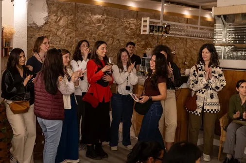 Members of the community together at a Ladies in Product event.